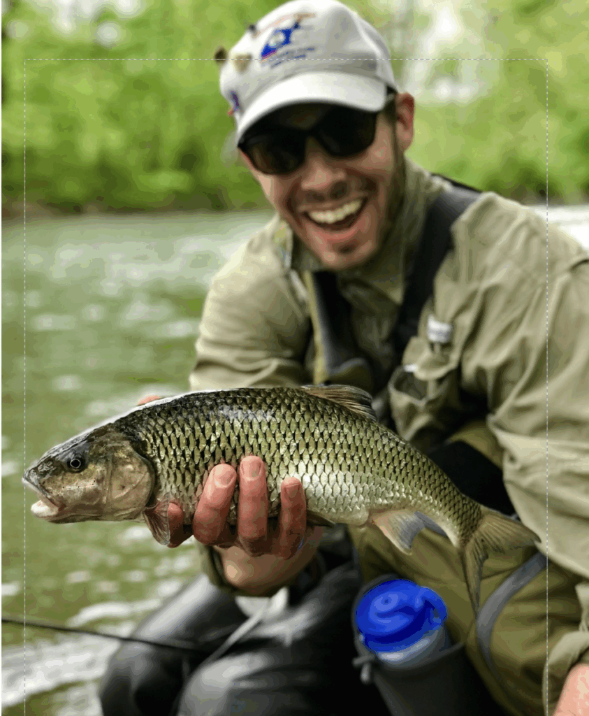 angler with fallfish
